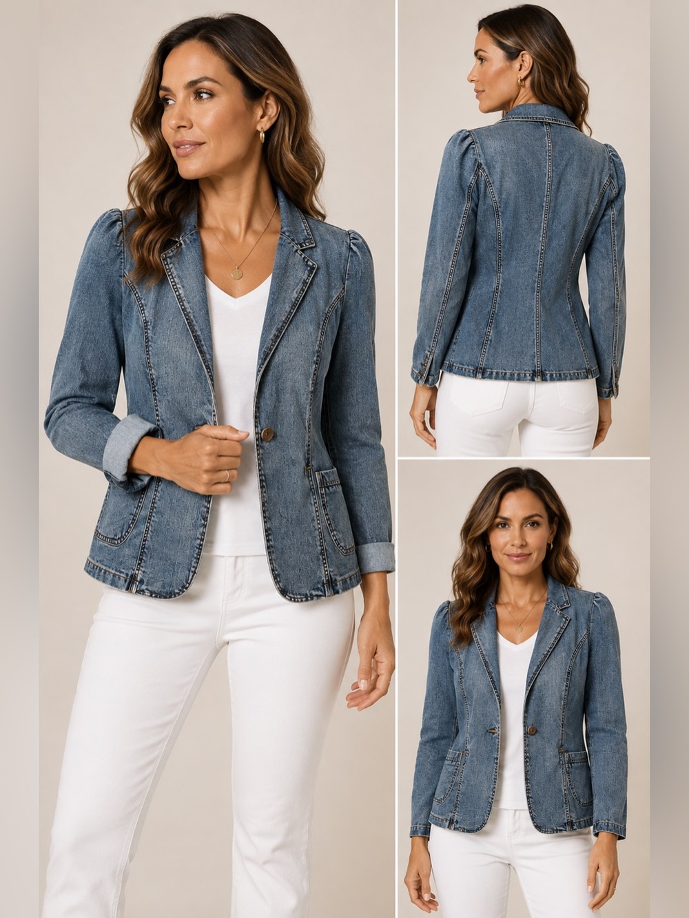 Express Ruffle Shoulder Denim Jean Jacket